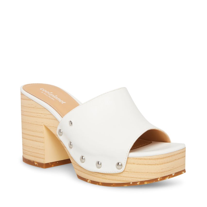 Mules γυναικεια Steve Madden Restore ασπρα | GR-82O1XHB