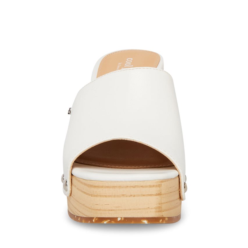 Mules γυναικεια Steve Madden Restore ασπρα | GR-82O1XHB