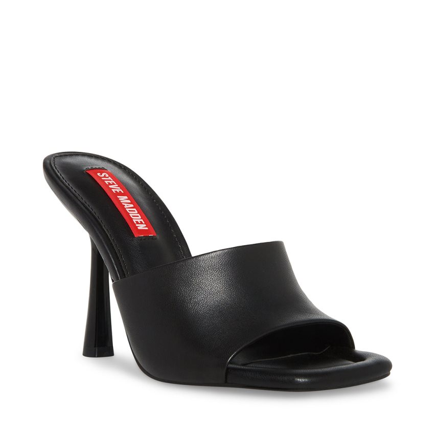 Mules γυναικεια Steve Madden Selene δερματινα μαυρα | GR-2546FBS