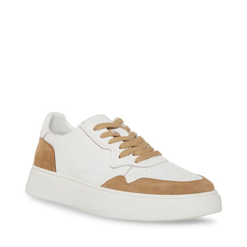Αθλητικά Παπούτσια ανδρικα Steve Madden Jorgee σουετ ασπρα καφε | GR-4671EKM