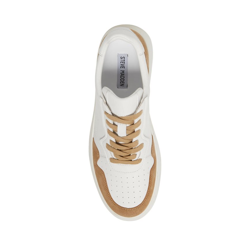 Αθλητικά Παπούτσια ανδρικα Steve Madden Jorgee σουετ ασπρα καφε | GR-4671EKM
