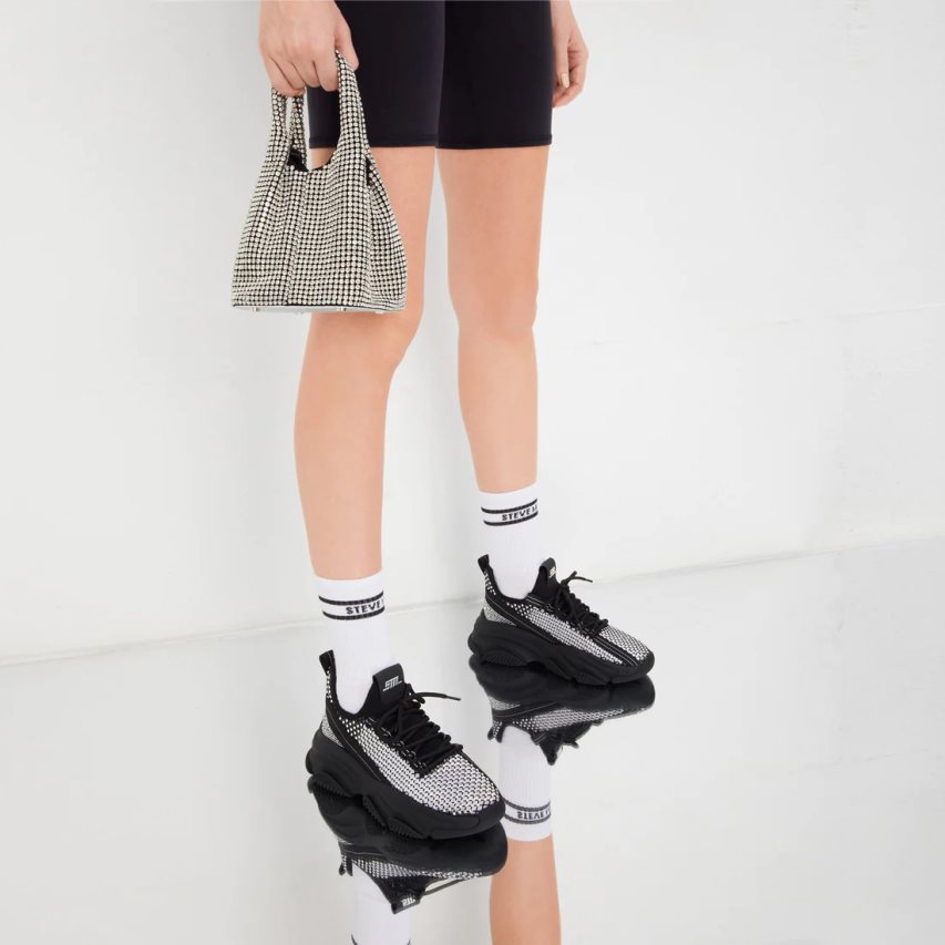 Αθλητικά Παπούτσια γυναικεια Steve Madden Phantom μαυρα ασημι | GR-2981MIC