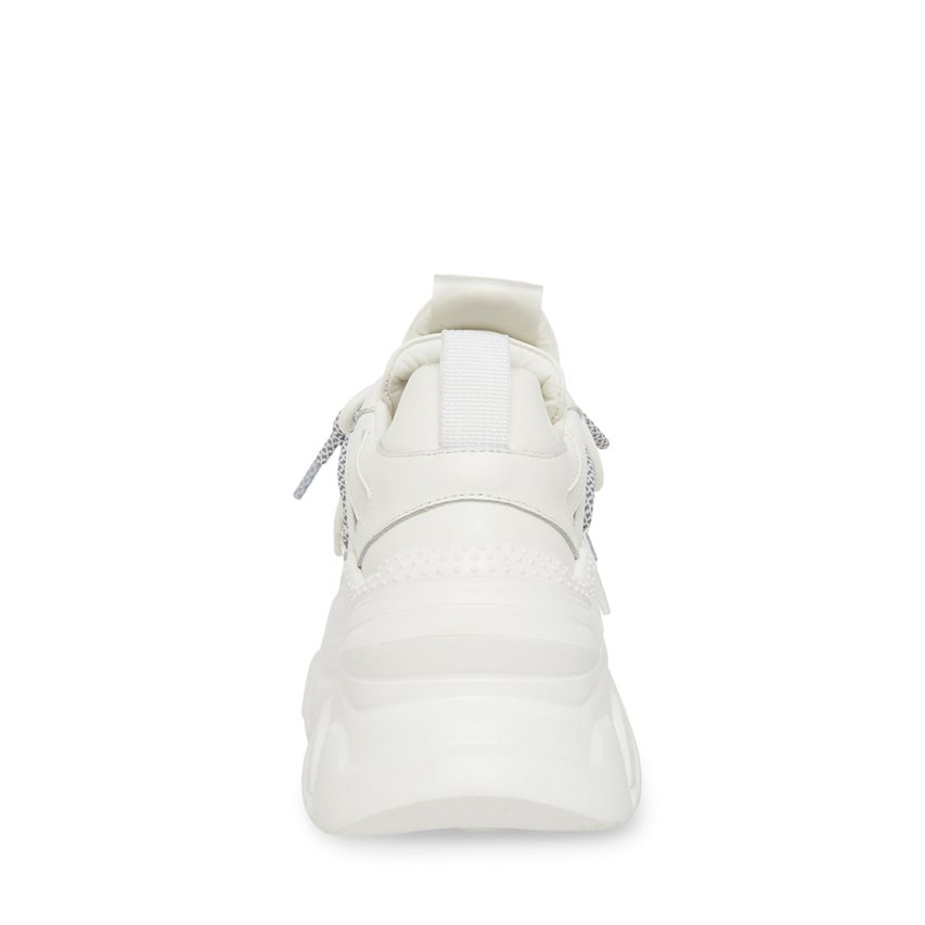 Αθλητικά Παπούτσια γυναικεια Steve Madden Troy δερματινα ασπρα | GR-6O59MFQ