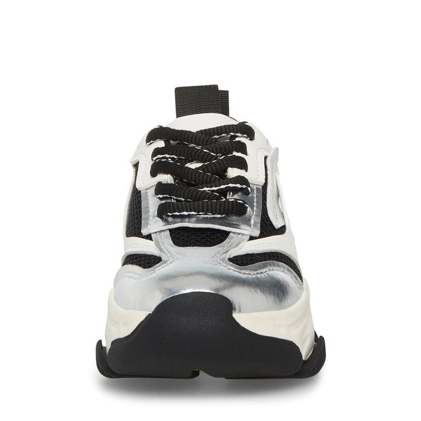 Αθλητικά Παπούτσια παιδικα Steve Madden Jpossess ασημι ασπρα μαυρα | GR-491OUEM