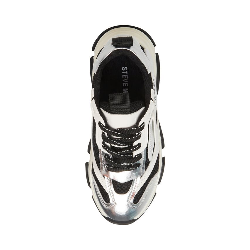 Αθλητικά Παπούτσια παιδικα Steve Madden Jpossess ασημι ασπρα μαυρα | GR-491OUEM