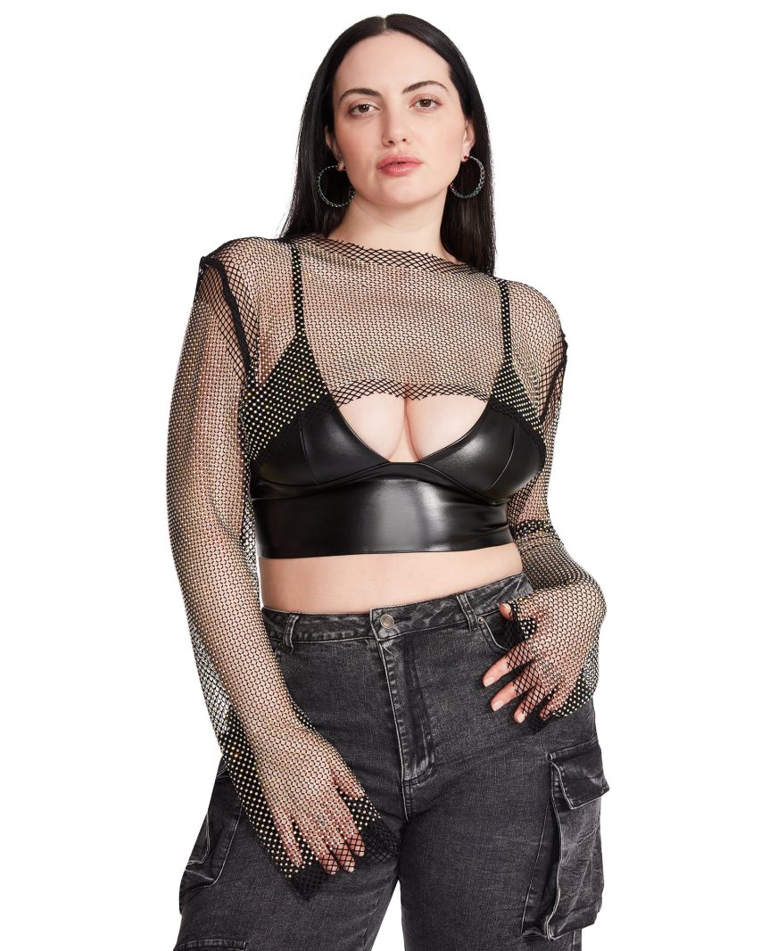 Αριστος γυναικεια Steve Madden Mesh Rhinestone μαυρα | GR-7439UKI