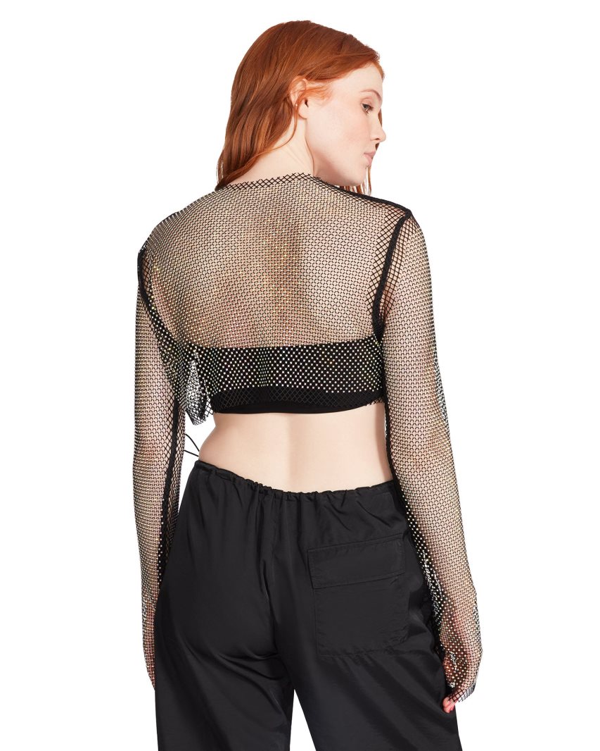Αριστος γυναικεια Steve Madden Mesh Rhinestone μαυρα | GR-7439UKI