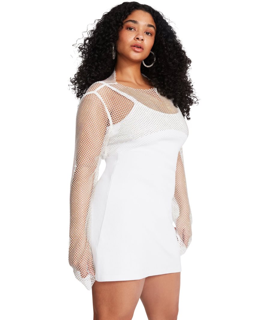 Αριστος γυναικεια Steve Madden Mesh Rhinestone ασπρα | GR-9O65ZNM
