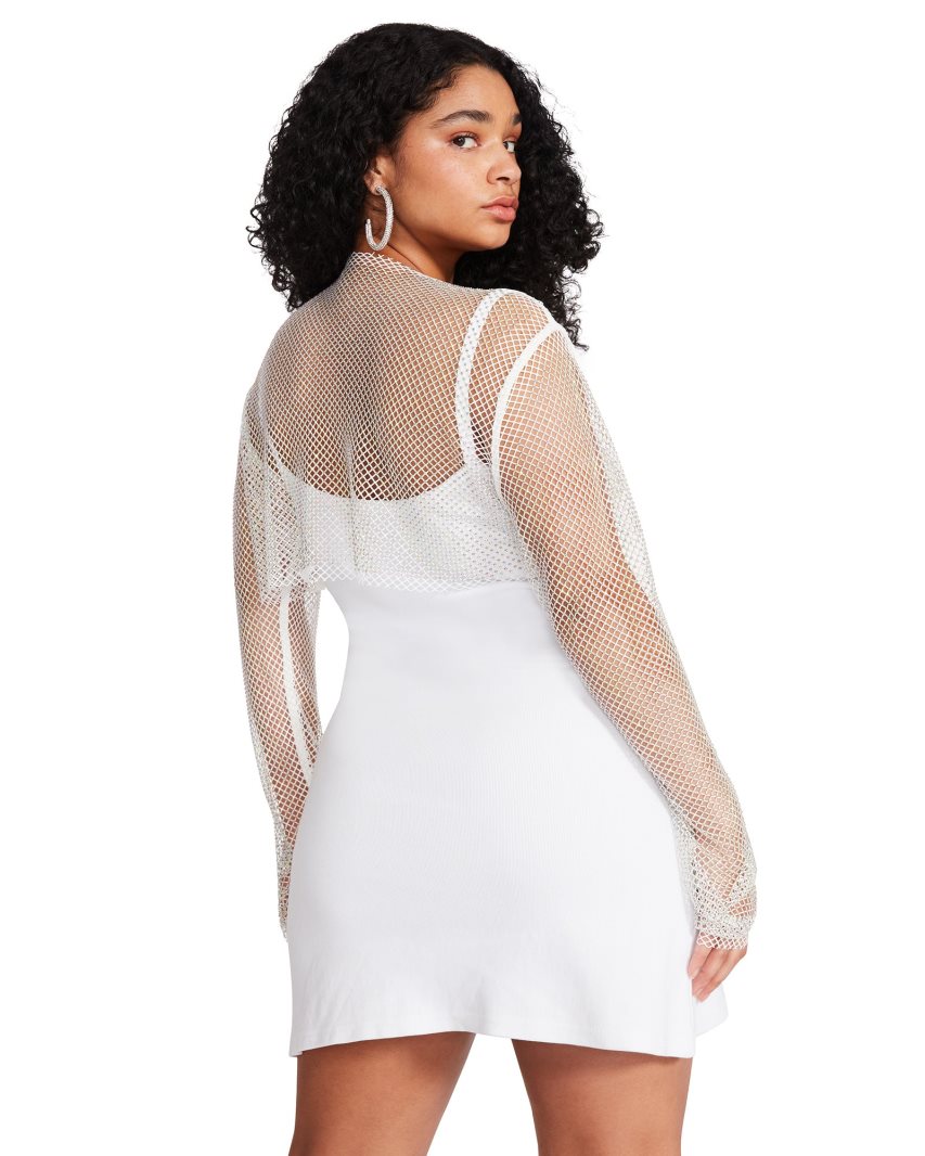 Αριστος γυναικεια Steve Madden Mesh Rhinestone ασπρα | GR-9O65ZNM