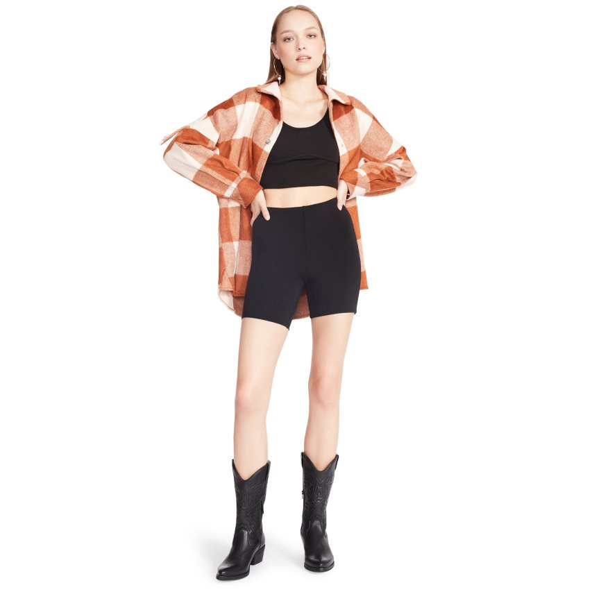 Μπουφάν Πουκάμισο γυναικεια Steve Madden Bonnie Shacket καφε | GR-4587WKR