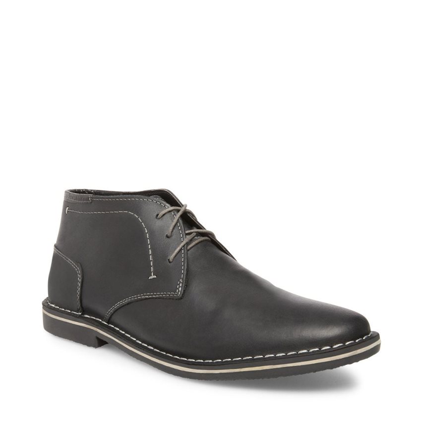 Μπότες Chukka ανδρικα Steve Madden Harken δερματινα μαυρα | GR-5319XKI