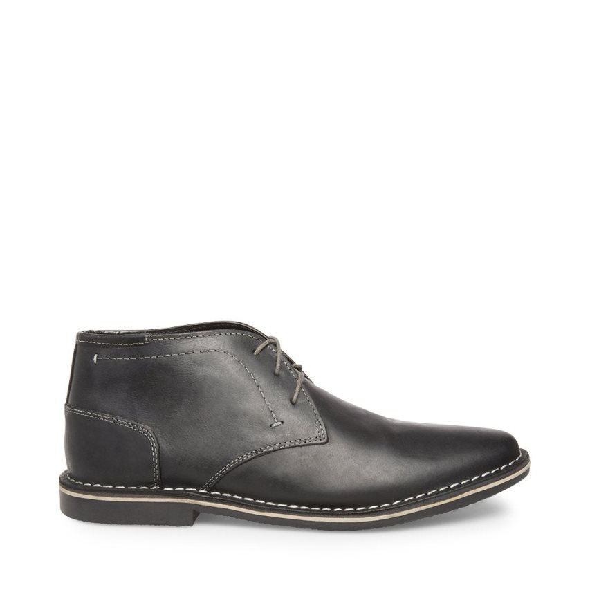Μπότες Chukka ανδρικα Steve Madden Harken δερματινα μαυρα | GR-5319XKI