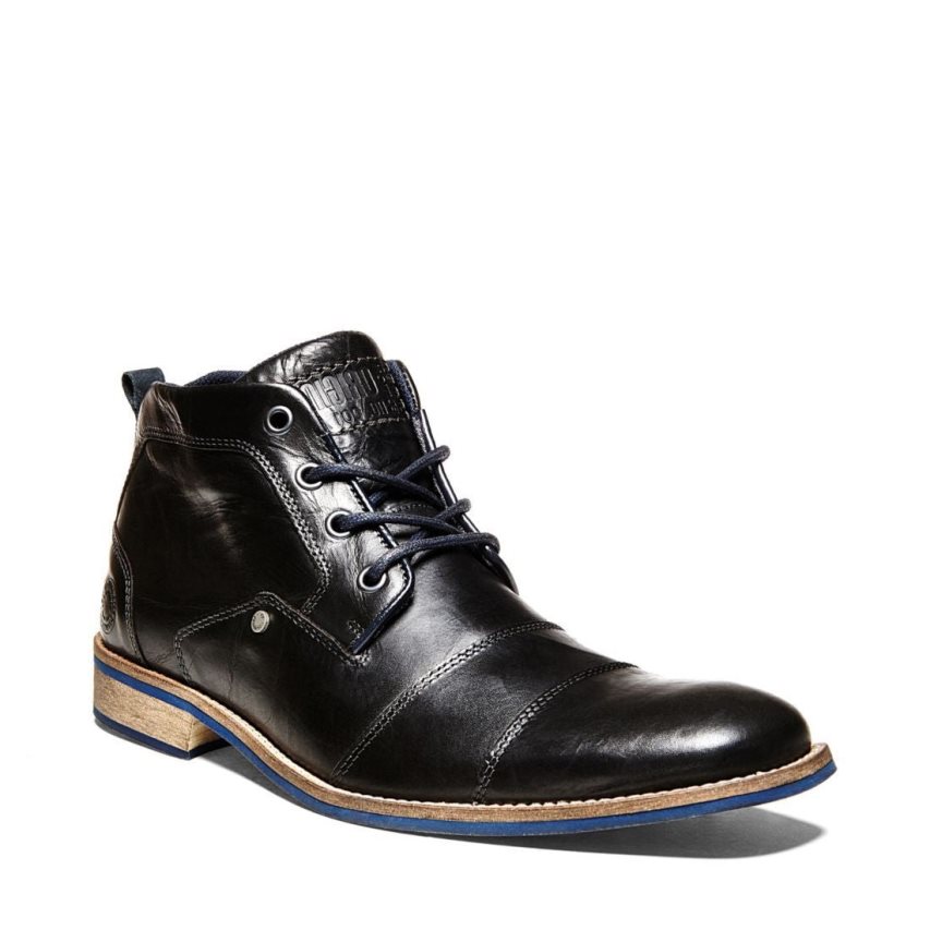 Μπότες Chukka ανδρικα Steve Madden Kramerr δερματινα μαυρα | GR-8O93JEL
