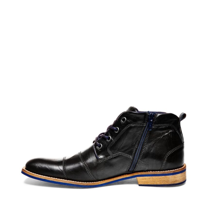 Μπότες Chukka ανδρικα Steve Madden Kramerr δερματινα μαυρα | GR-8O93JEL