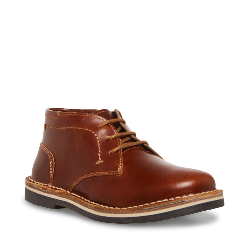 Μπότες Chukka παιδικα Steve Madden Bharkeen δερματινα καφε | GR-5432EZC