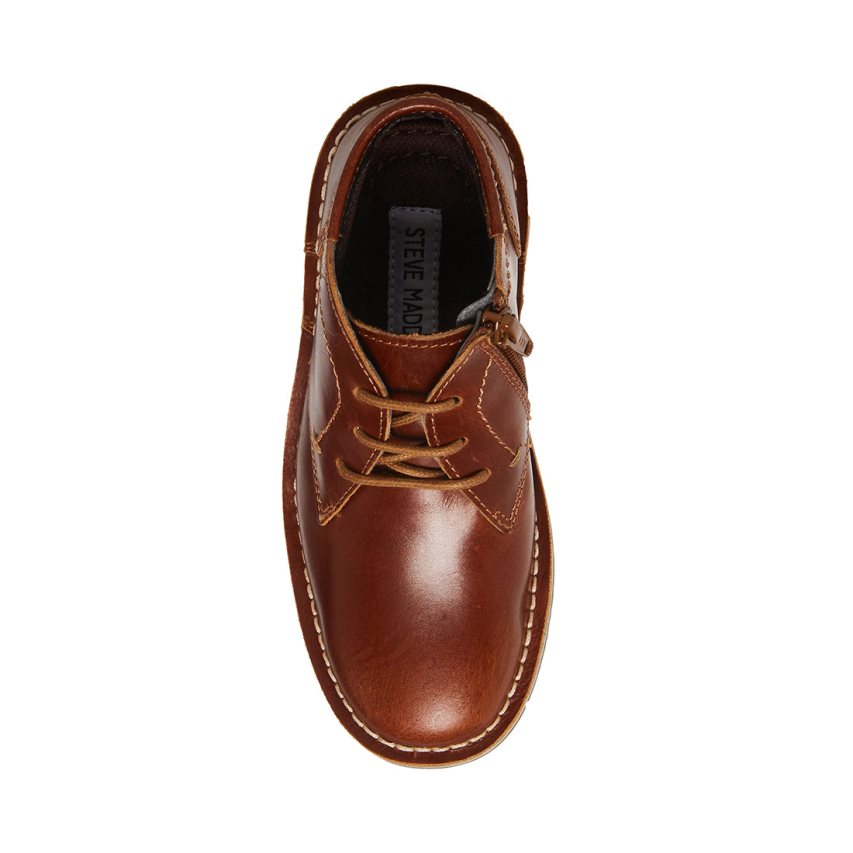 Μπότες Chukka παιδικα Steve Madden Bharkeen δερματινα καφε | GR-5432EZC