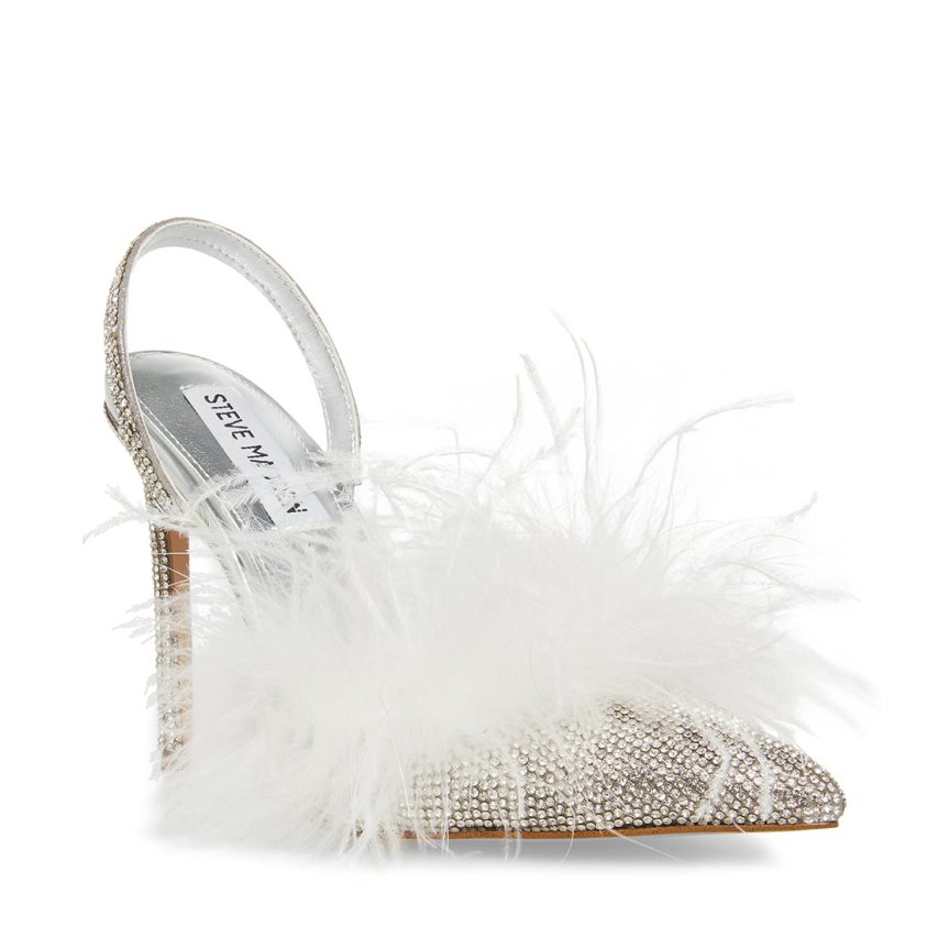 Τακούνια γυναικεια Steve Madden Alexis-r ασημι ασπρα | GR-5128JCP