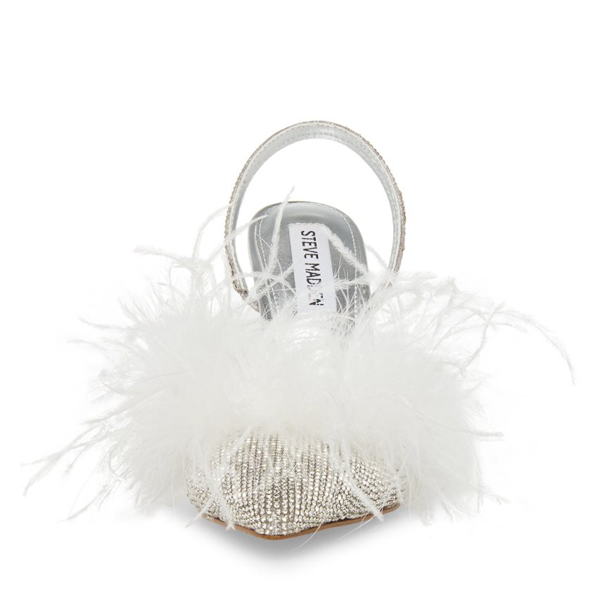 Τακούνια γυναικεια Steve Madden Alexis-r ασημι ασπρα | GR-5128JCP