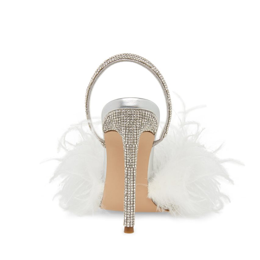 Τακούνια γυναικεια Steve Madden Alexis-r ασημι ασπρα | GR-5128JCP