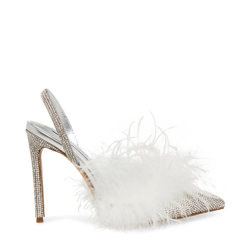 Τακούνια γυναικεια Steve Madden Alexis-r ασημι ασπρα | GR-5128JCP