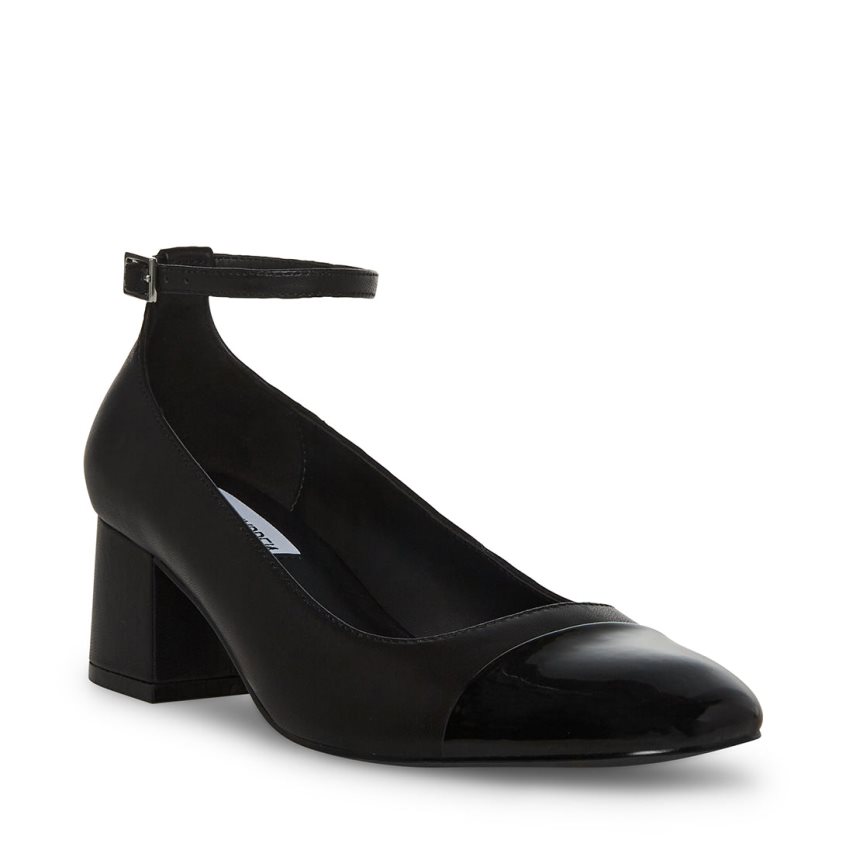 Τακούνια γυναικεια Steve Madden Eli δερματινα μαυρα | GR-654OWSI