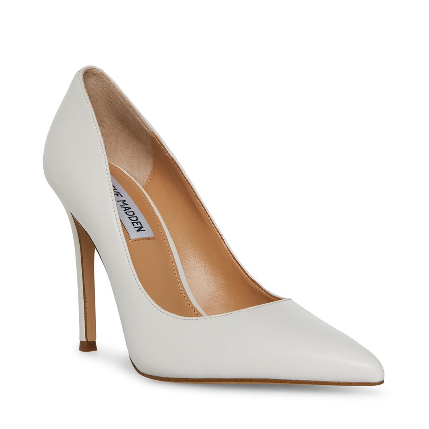 Τακούνια γυναικεια Steve Madden Evelyn δερματινα ασπρα | GR-2473KBO