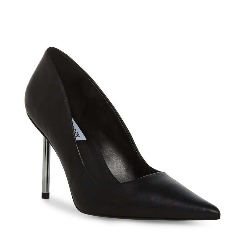 Τακούνια γυναικεια Steve Madden Kristie δερματινα μαυρα | GR-O724XQB
