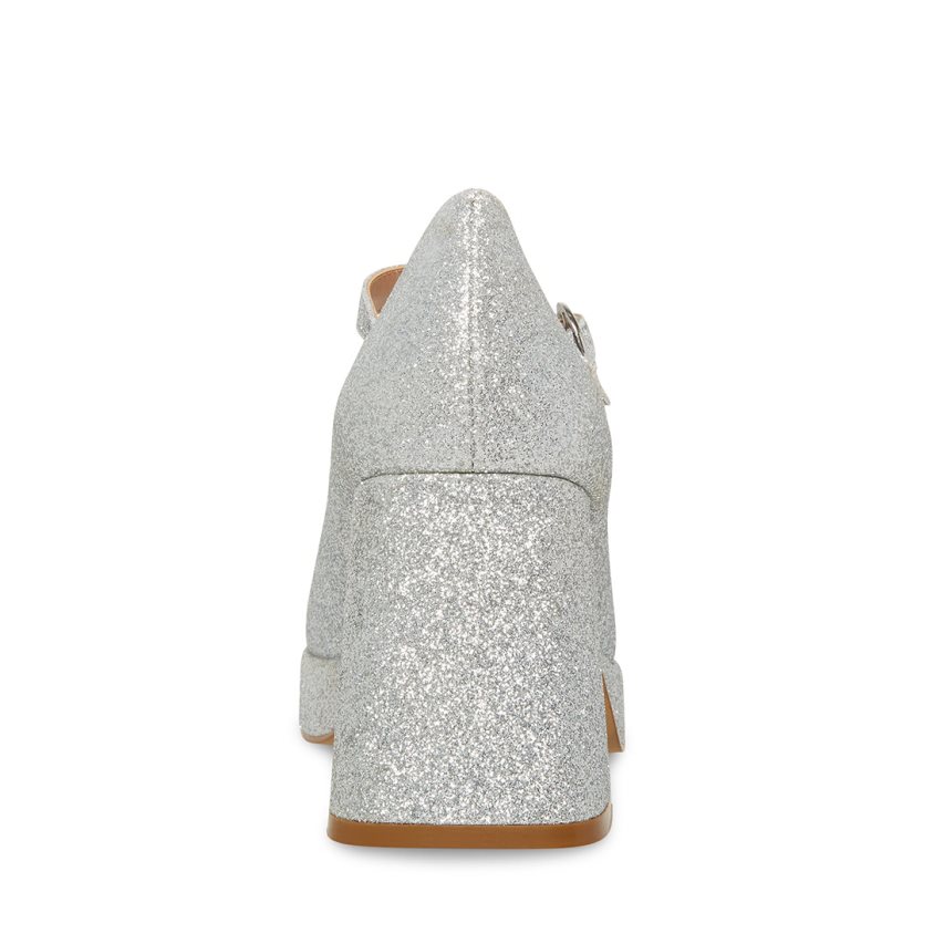 Τακούνια γυναικεια Steve Madden Mingle Glitter ασημι | GR-8412SAN