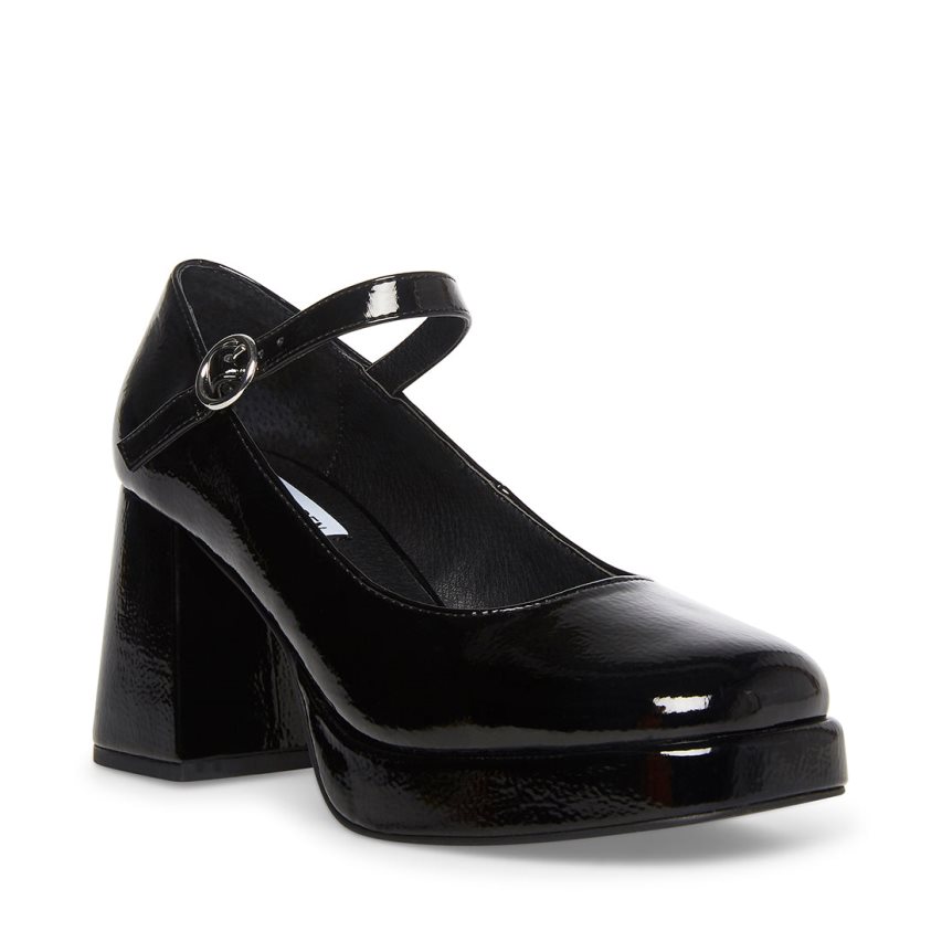 Τακούνια γυναικεια Steve Madden Mingle λουστρινι μαυρα | GR-1O63UOX