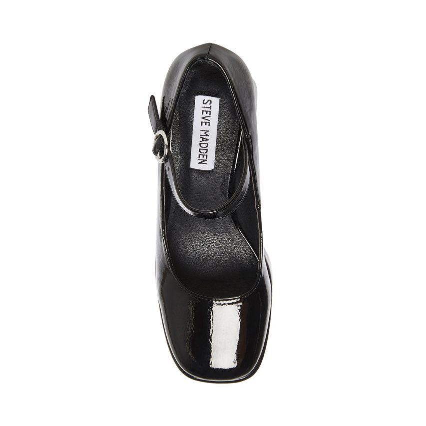 Τακούνια γυναικεια Steve Madden Mingle λουστρινι μαυρα | GR-1O63UOX