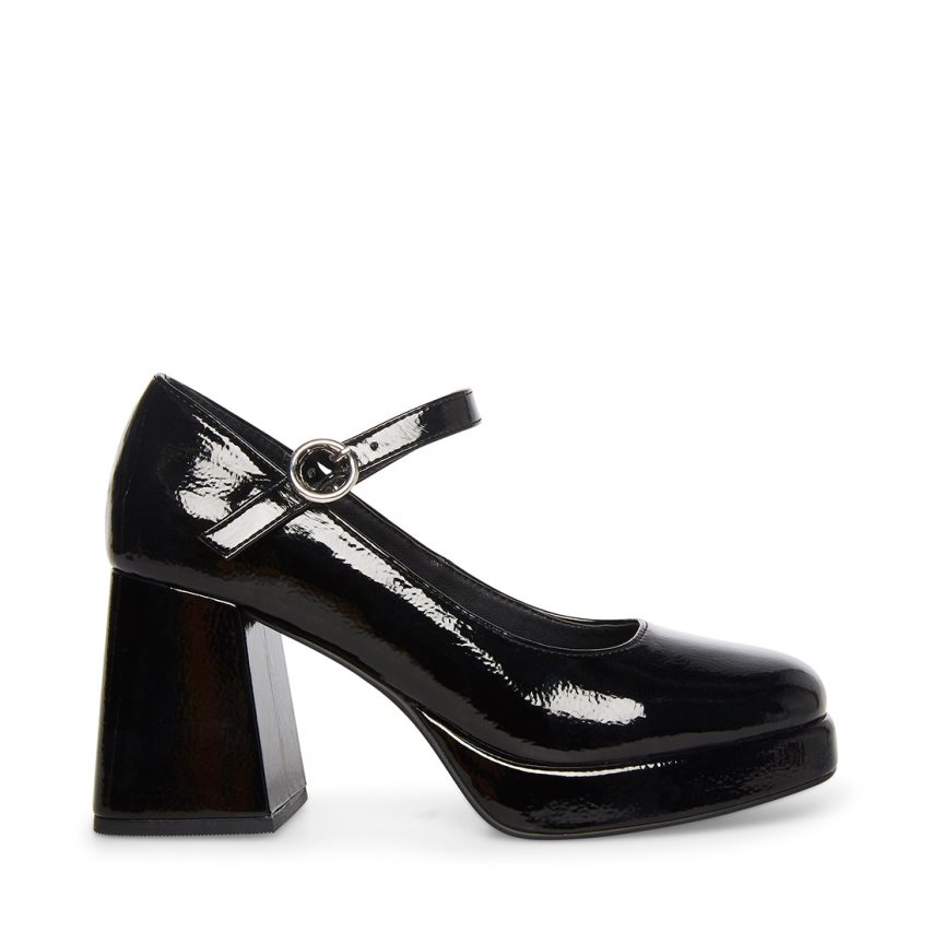 Τακούνια γυναικεια Steve Madden Mingle λουστρινι μαυρα | GR-1O63UOX