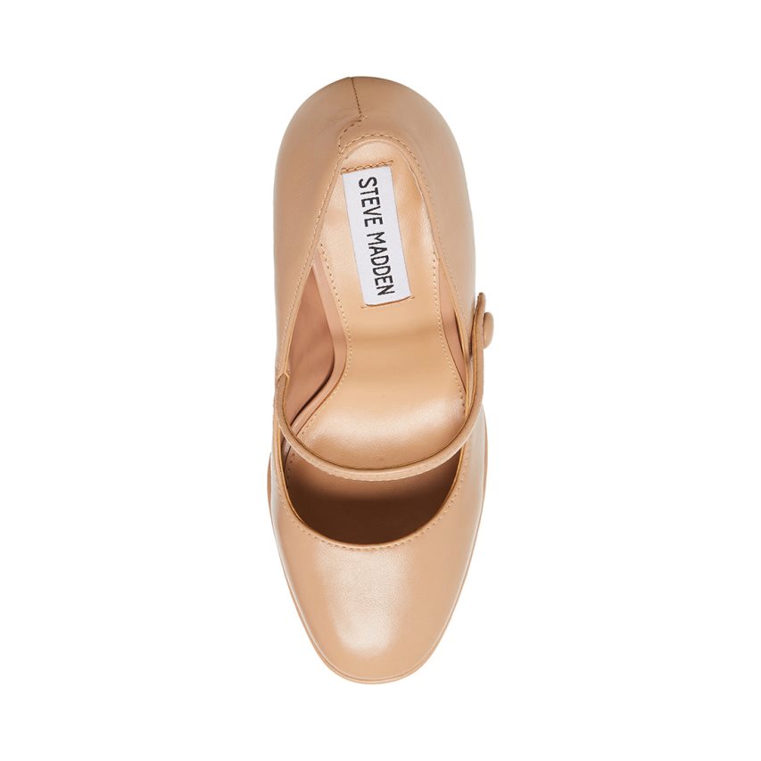 Τακούνια γυναικεια Steve Madden Prisila δερματινα Μπεζ | GR-14O2XRP