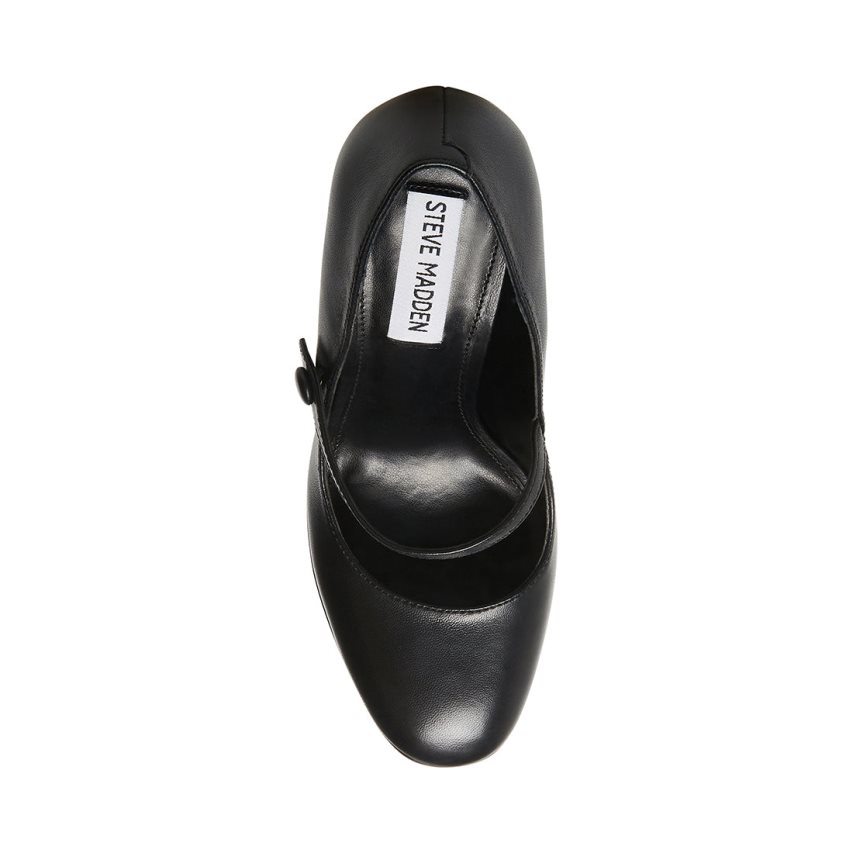 Τακούνια γυναικεια Steve Madden Prisila δερματινα μαυρα | GR-7O18WYB