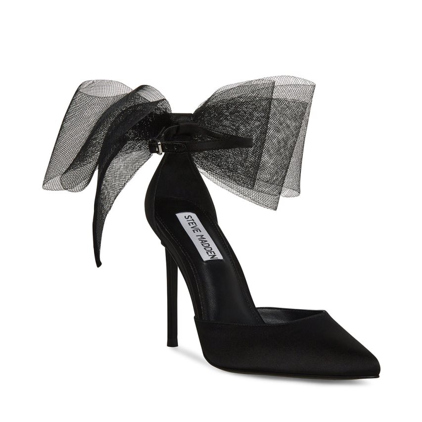 Τακούνια γυναικεια Steve Madden Valenteen Satin μαυρα | GR-1684UNM