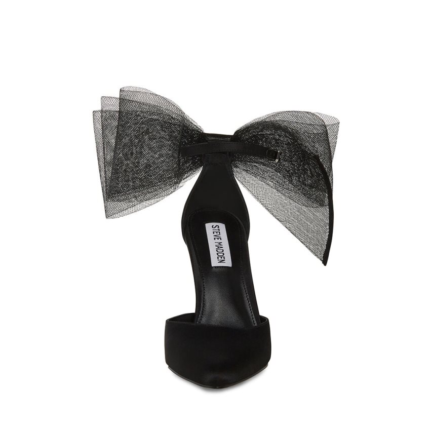 Τακούνια γυναικεια Steve Madden Valenteen Satin μαυρα | GR-1684UNM