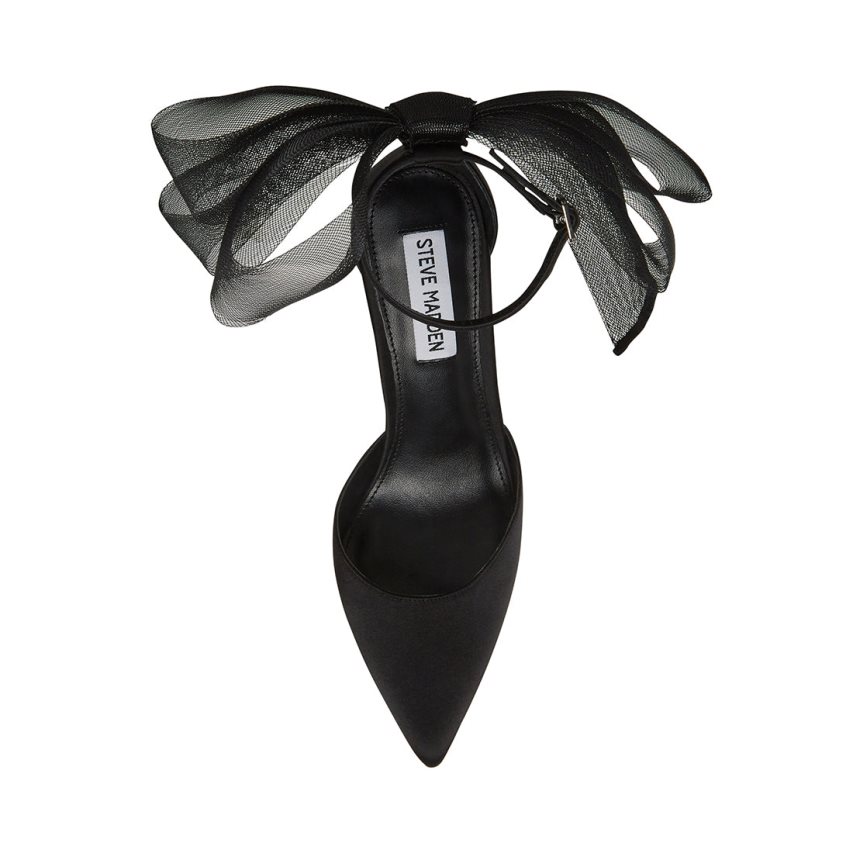 Τακούνια γυναικεια Steve Madden Valenteen Satin μαυρα | GR-1684UNM