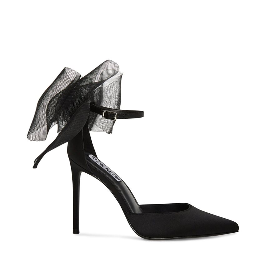 Τακούνια γυναικεια Steve Madden Valenteen Satin μαυρα | GR-1684UNM