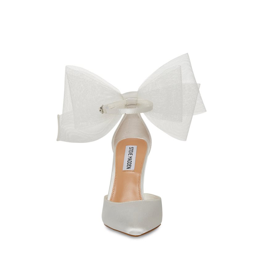 Τακούνια γυναικεια Steve Madden Valenteen Satin ασπρα | GR-478OZMQ