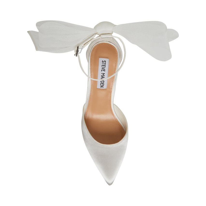 Τακούνια γυναικεια Steve Madden Valenteen Satin ασπρα | GR-478OZMQ