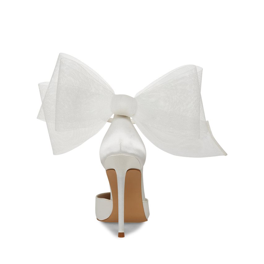 Τακούνια γυναικεια Steve Madden Valenteen Satin ασπρα | GR-478OZMQ