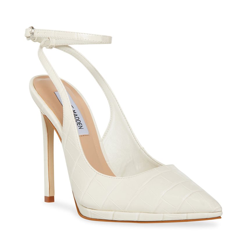 Τακούνια γυναικεια Steve Madden Zayla ασπρα | GR-1927GCL