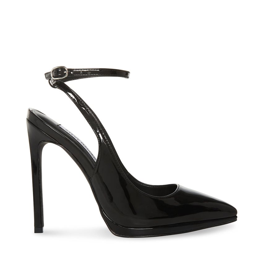 Τακούνια γυναικεια Steve Madden Zayla λουστρινι μαυρα | GR-8364MUI