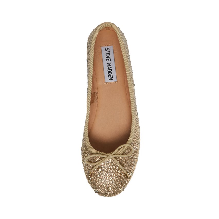 μπαλαρινα γυναικεια Steve Madden Blossoms-r Champagne χρυσο χρωμα | GR-3629PJL