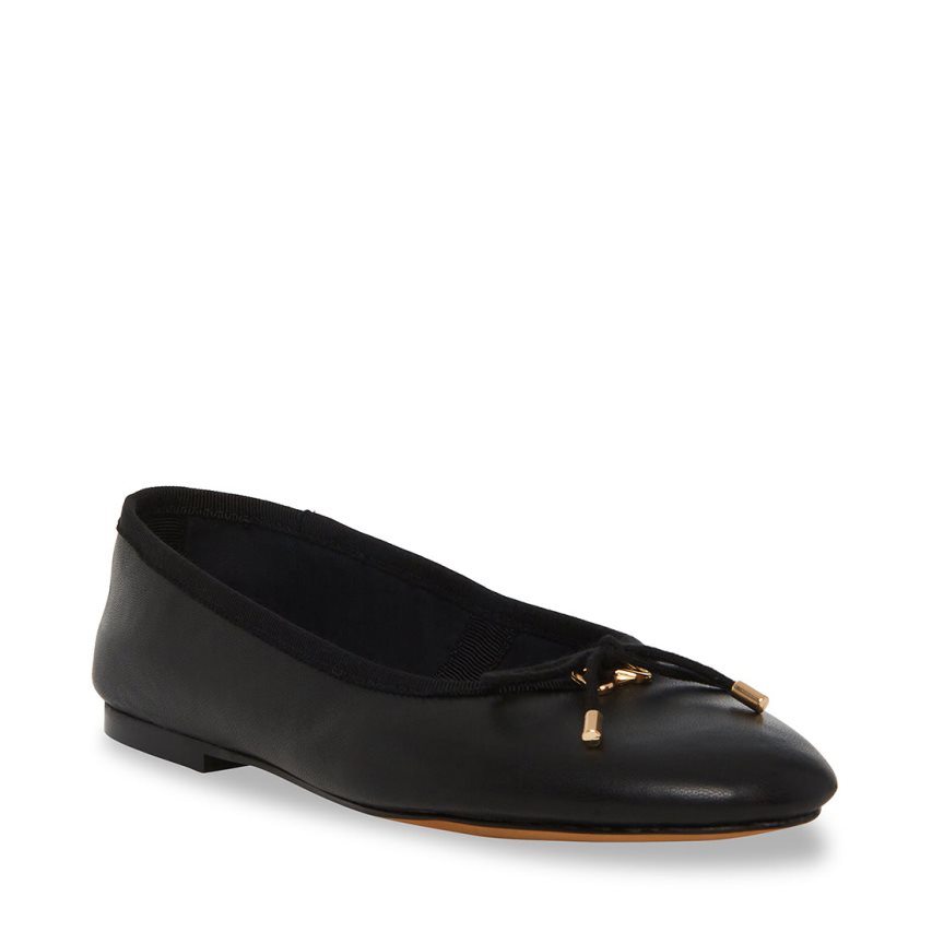 μπαλαρινα γυναικεια Steve Madden Blossoms δερματινα μαυρα | GR-648OENU