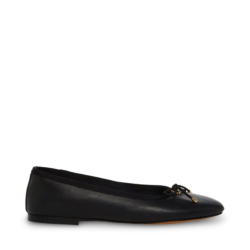 μπαλαρινα γυναικεια Steve Madden Blossoms δερματινα μαυρα | GR-648OENU