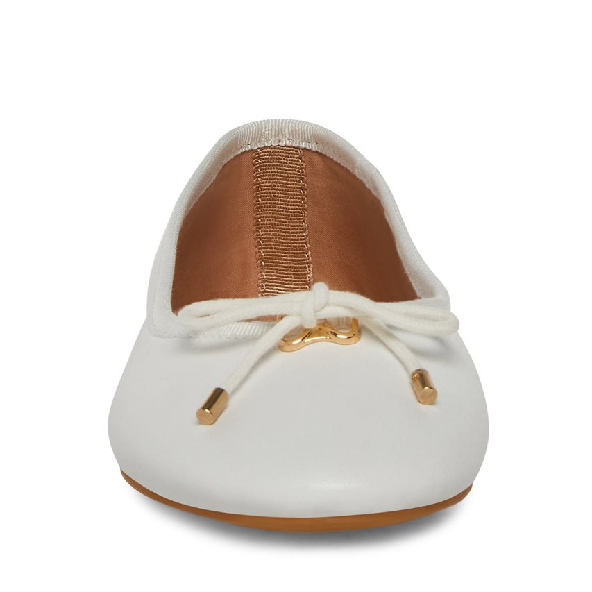 μπαλαρινα γυναικεια Steve Madden Blossoms δερματινα ασπρα | GR-O952WYV