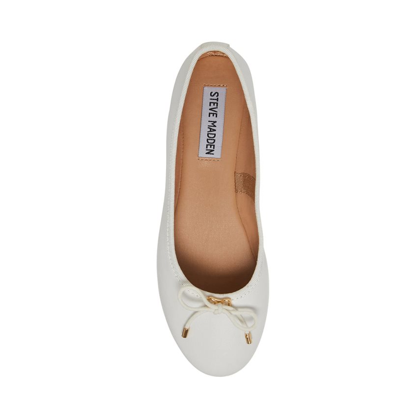 μπαλαρινα γυναικεια Steve Madden Blossoms δερματινα ασπρα | GR-O952WYV