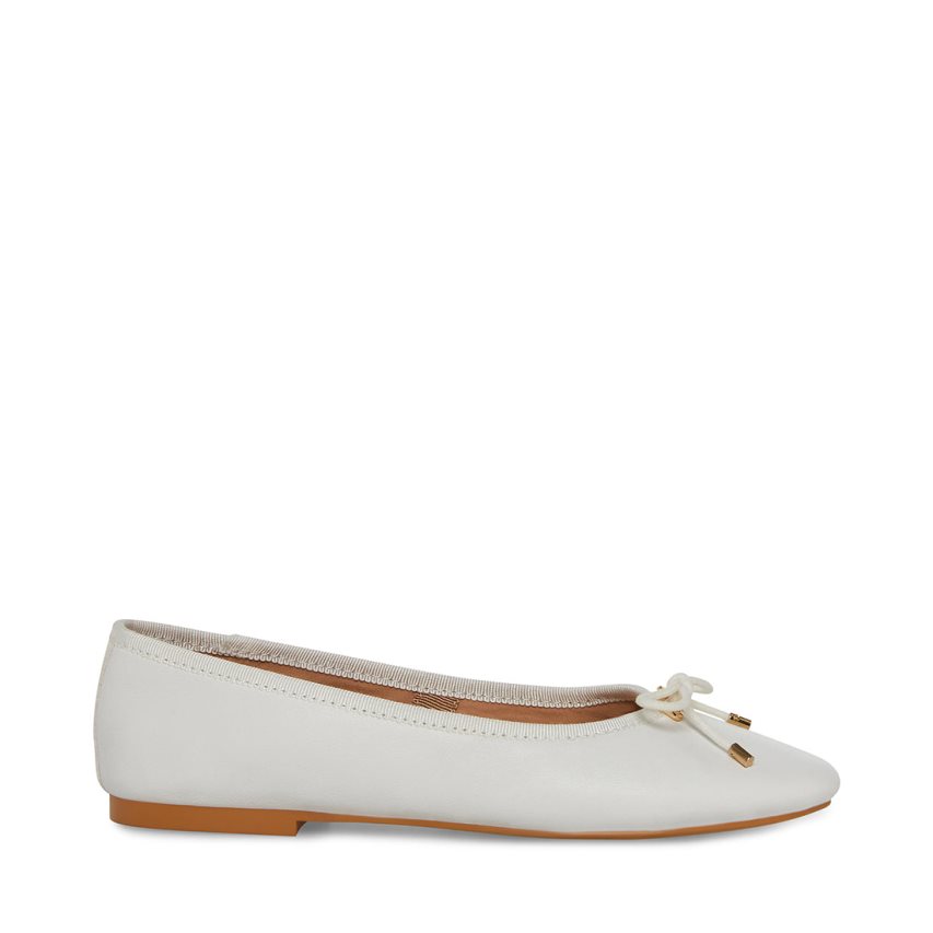 μπαλαρινα γυναικεια Steve Madden Blossoms δερματινα ασπρα | GR-O952WYV