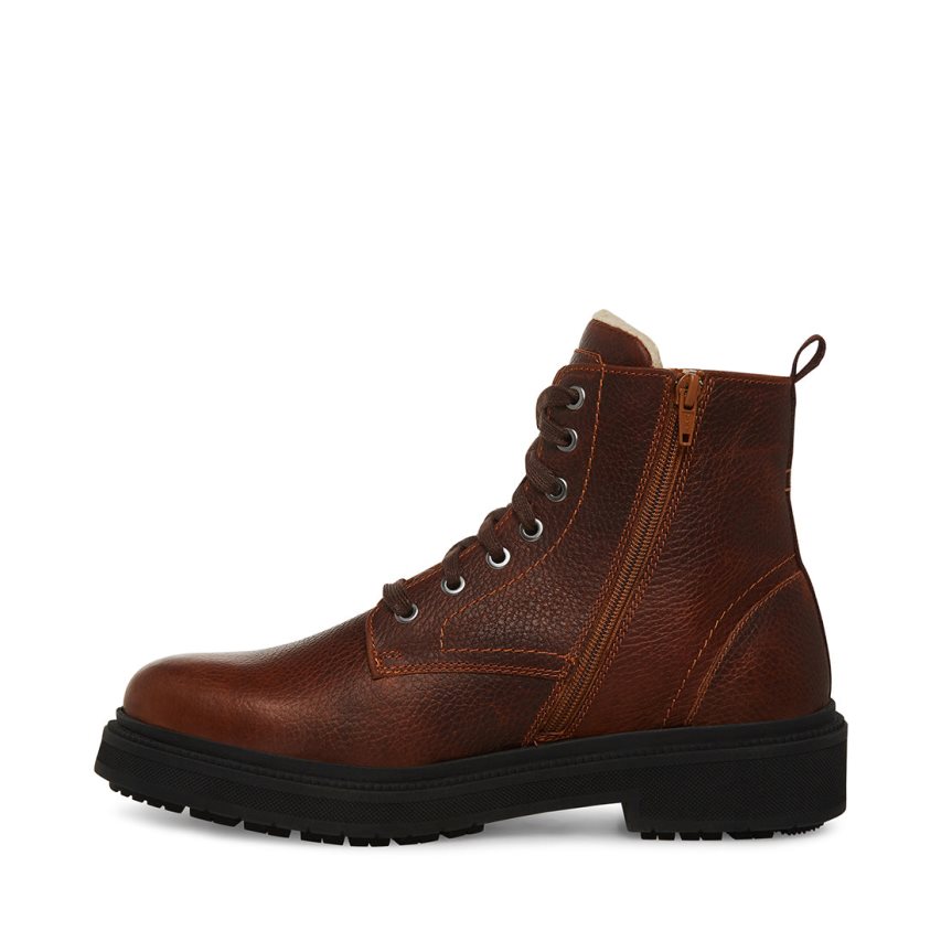 μποτακια ανδρικα Steve Madden Denalii δερματινα σκούρο καφε | GR-9576GWH