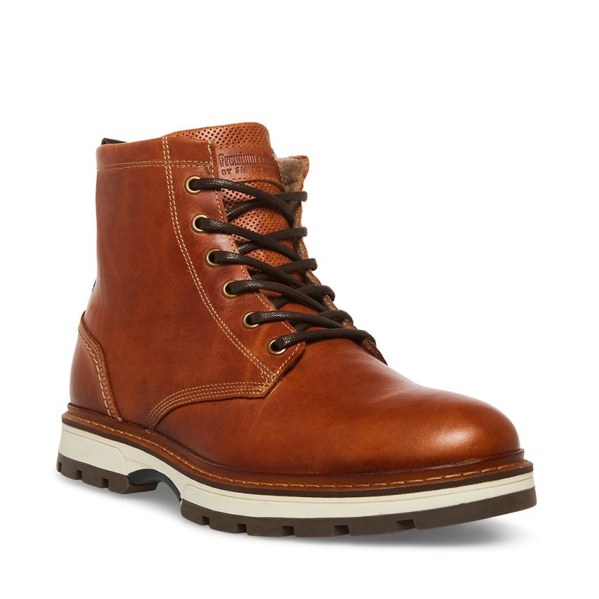 μποτακια ανδρικα Steve Madden Lucius δερματινα καφε | GR-4583WKA